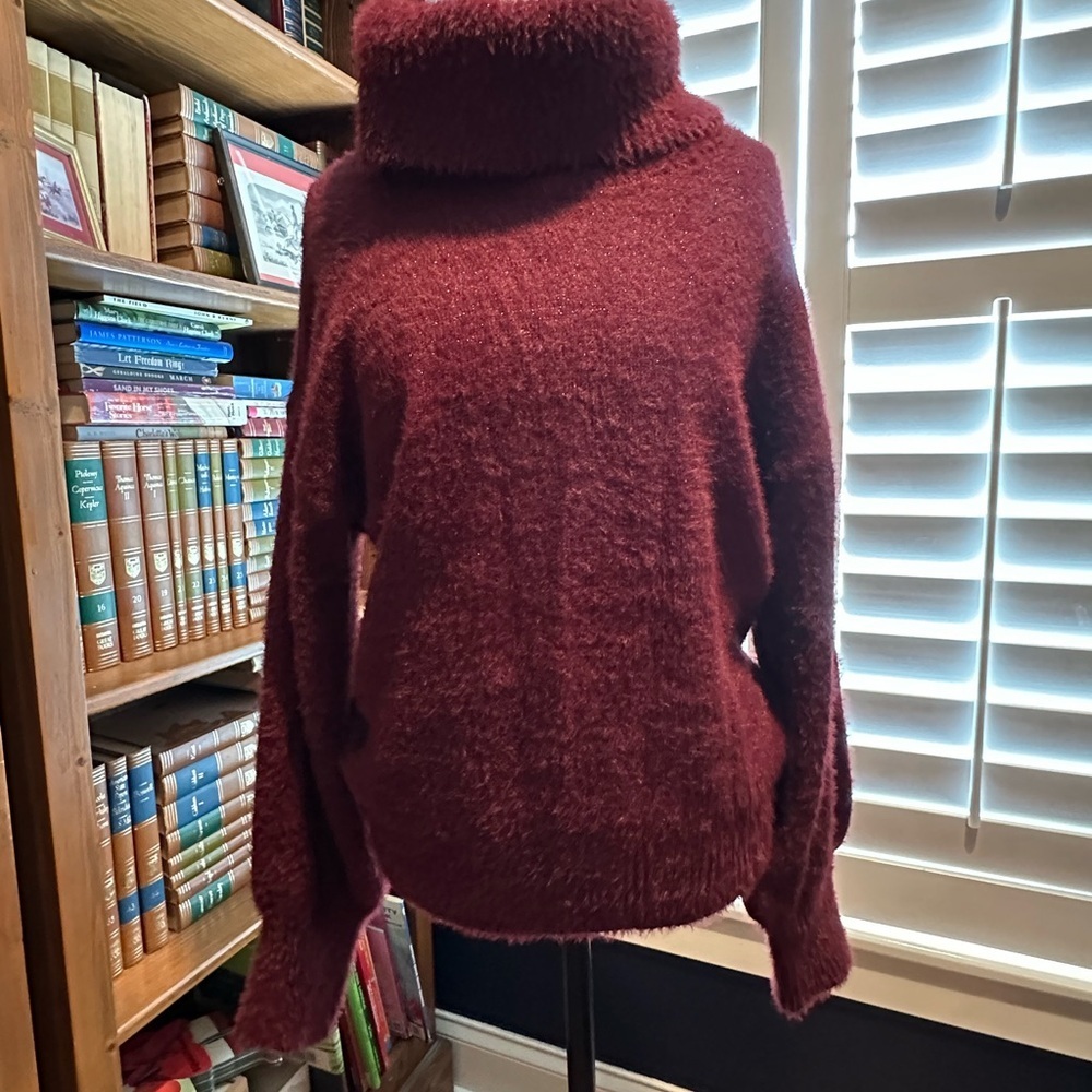 Nine West Deep Burgundy Turtleneck Sweater